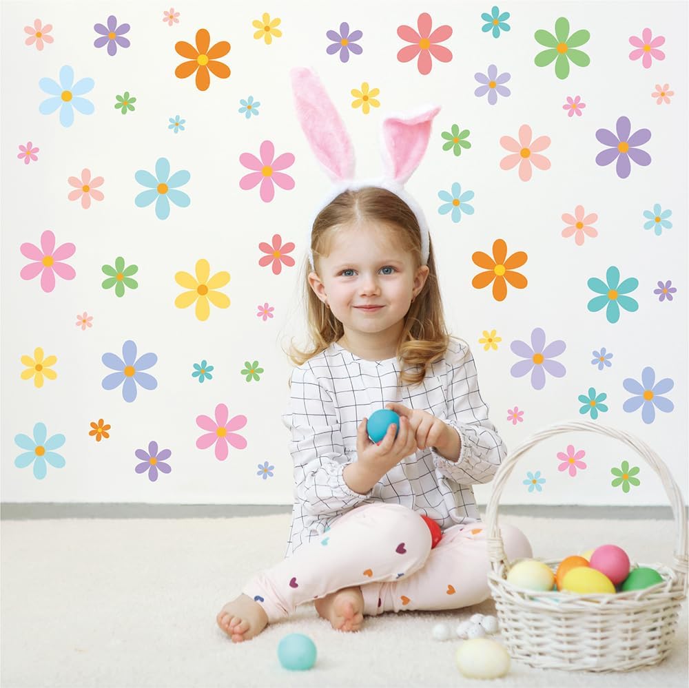 Pastel Daisy Wall Decals / Set of 144