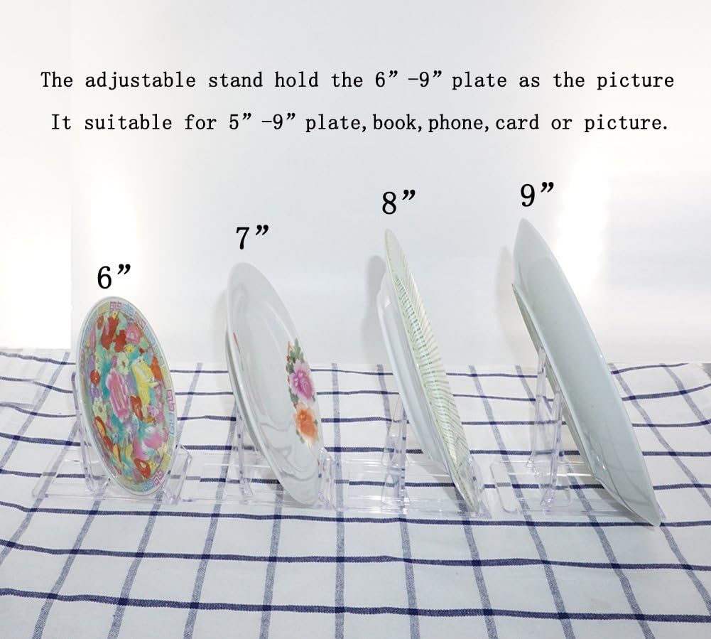Plate Stands for Display / Transparent / Suitable for 5"-9 / 9 Inch / Set of 6