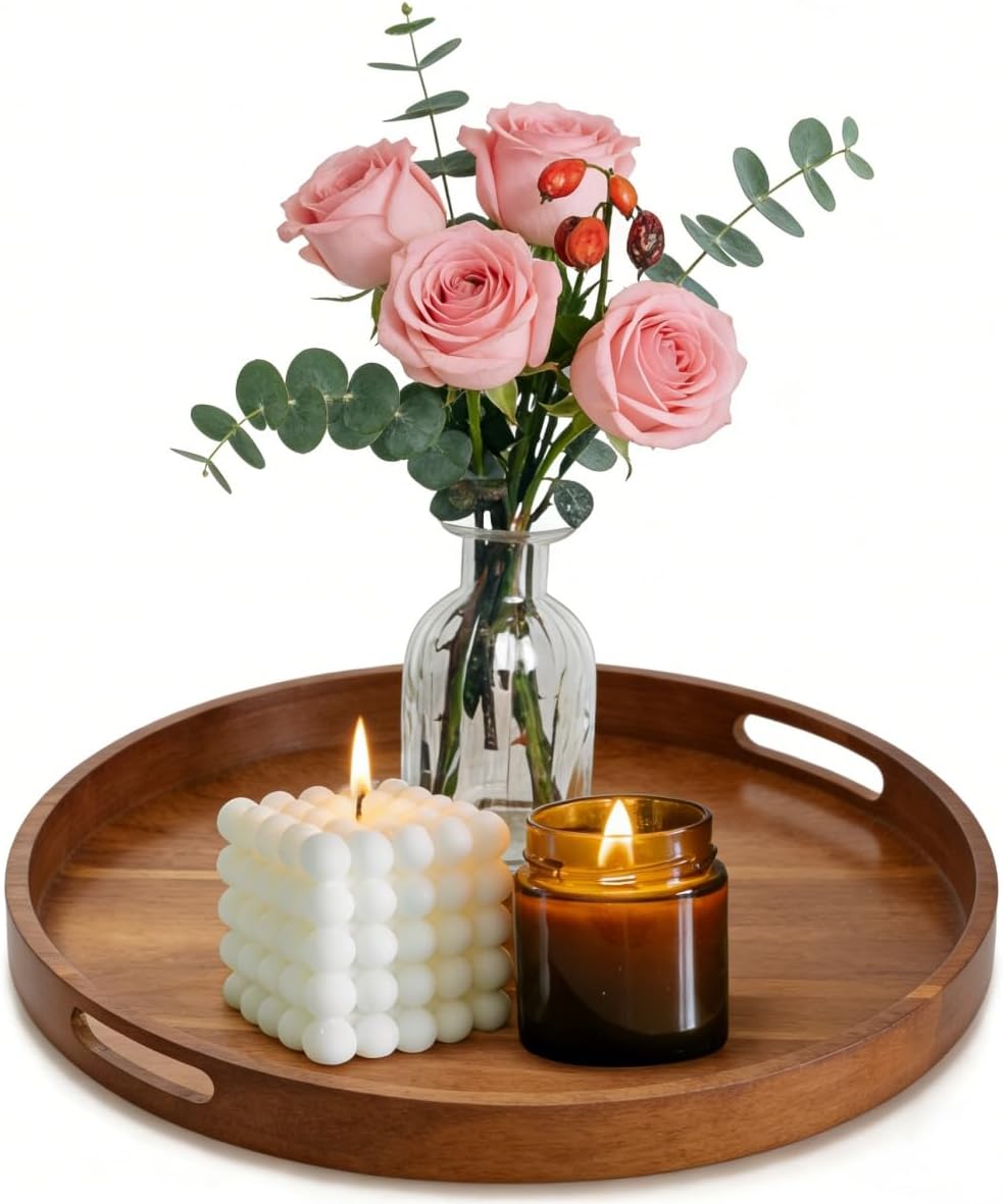 Rustic Wood Serving Tray / 11.8 Inch