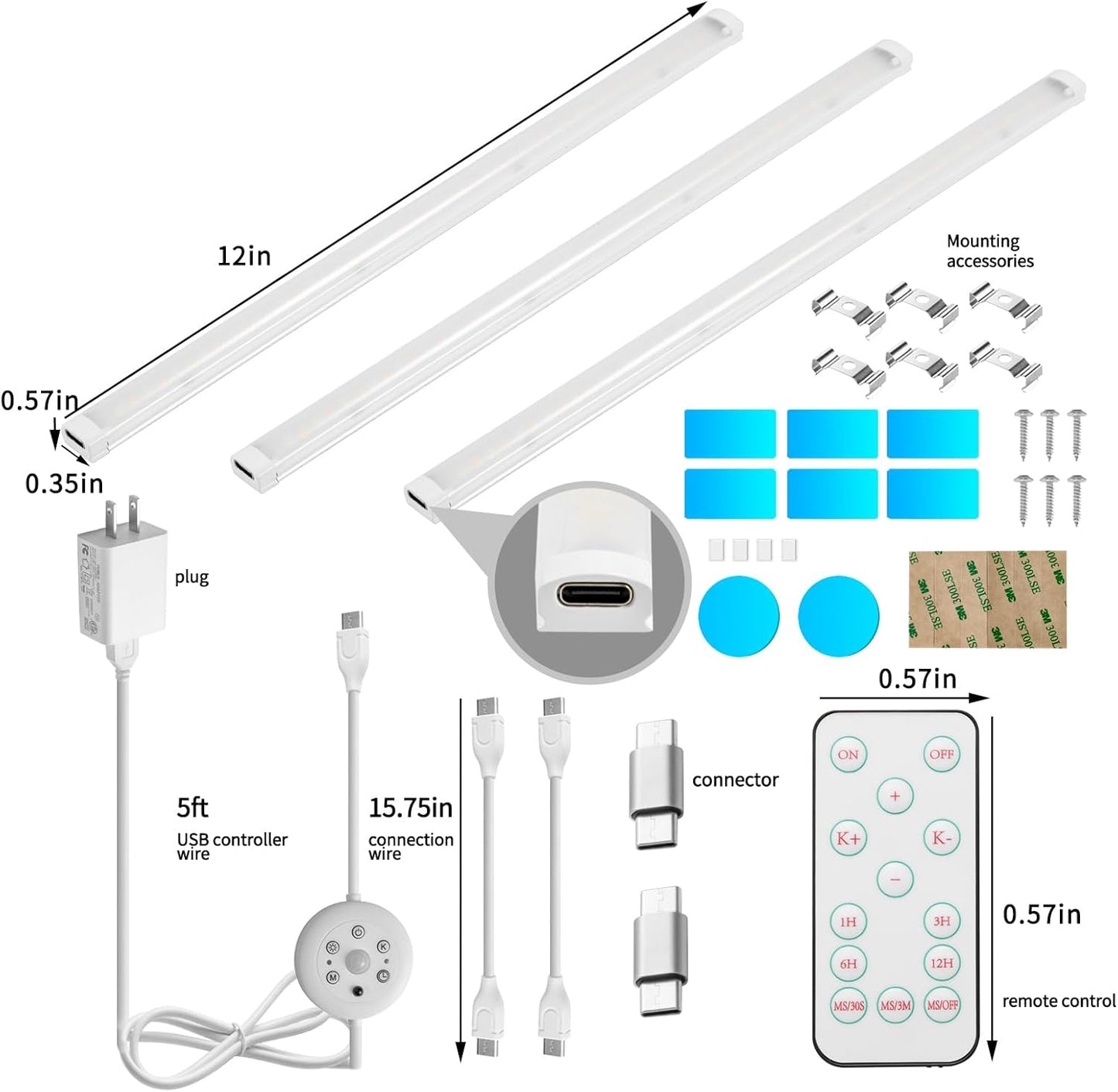 LED Cabinet Light Bars Motion Sensor Dimmable Lights Kitchen Closet Shelf | Warm, Natural, Cool White, Stepless