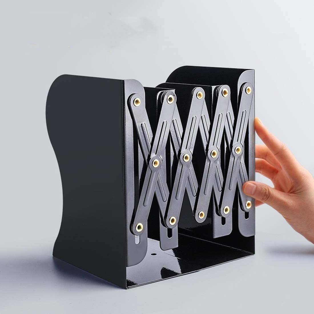 Adjustable Bookend Desktop Bookend Stand Holder Expandable Bookcase / Black