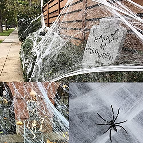 7 Pack Black Creepy Cloth Halloween Decorations 72x30 Inch with Spiders Web