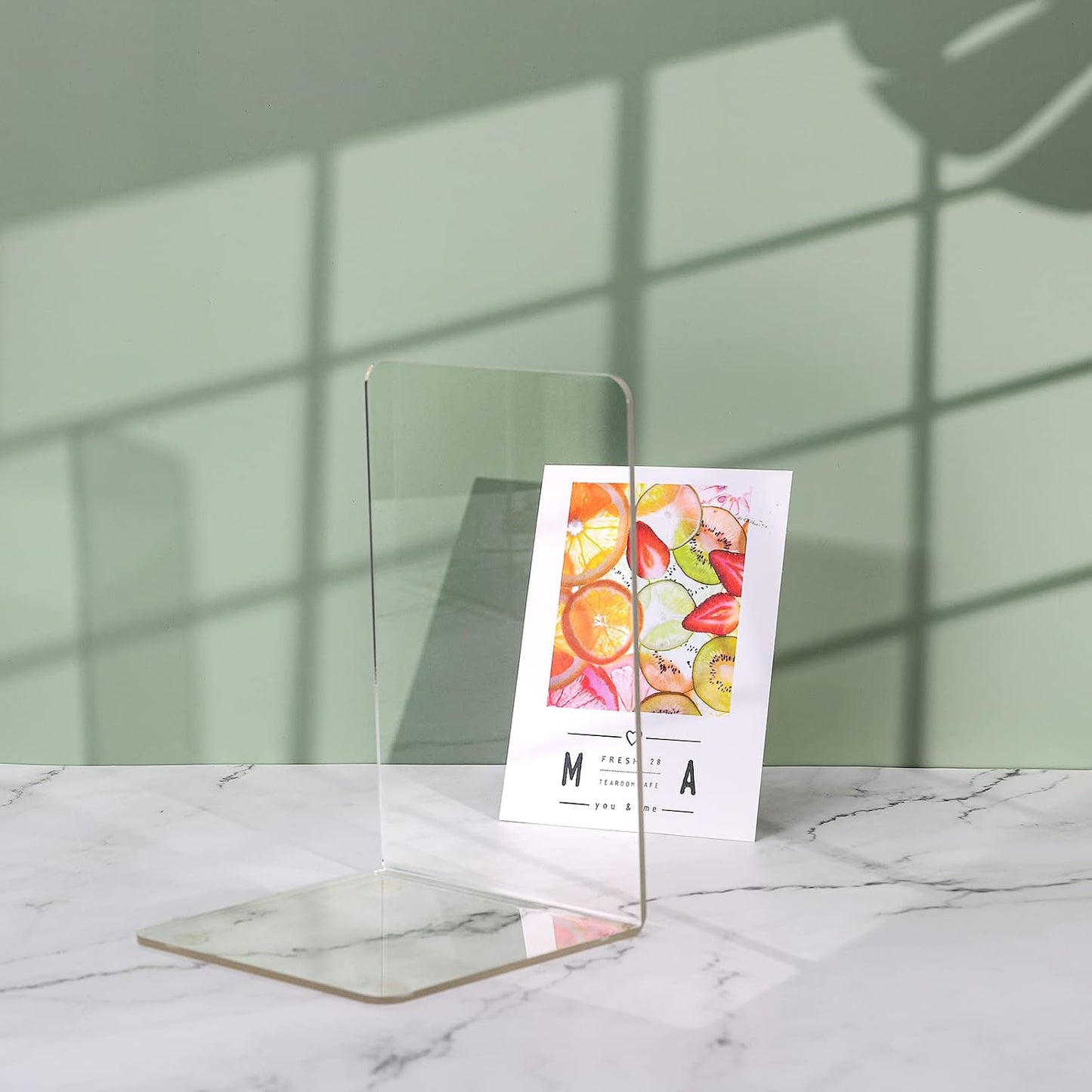 Acrylic Book Ends 16 Pcs, Clear Bookends, Bookend Organizer for Shelves | Transparent Book Stoppers, Decorative Book