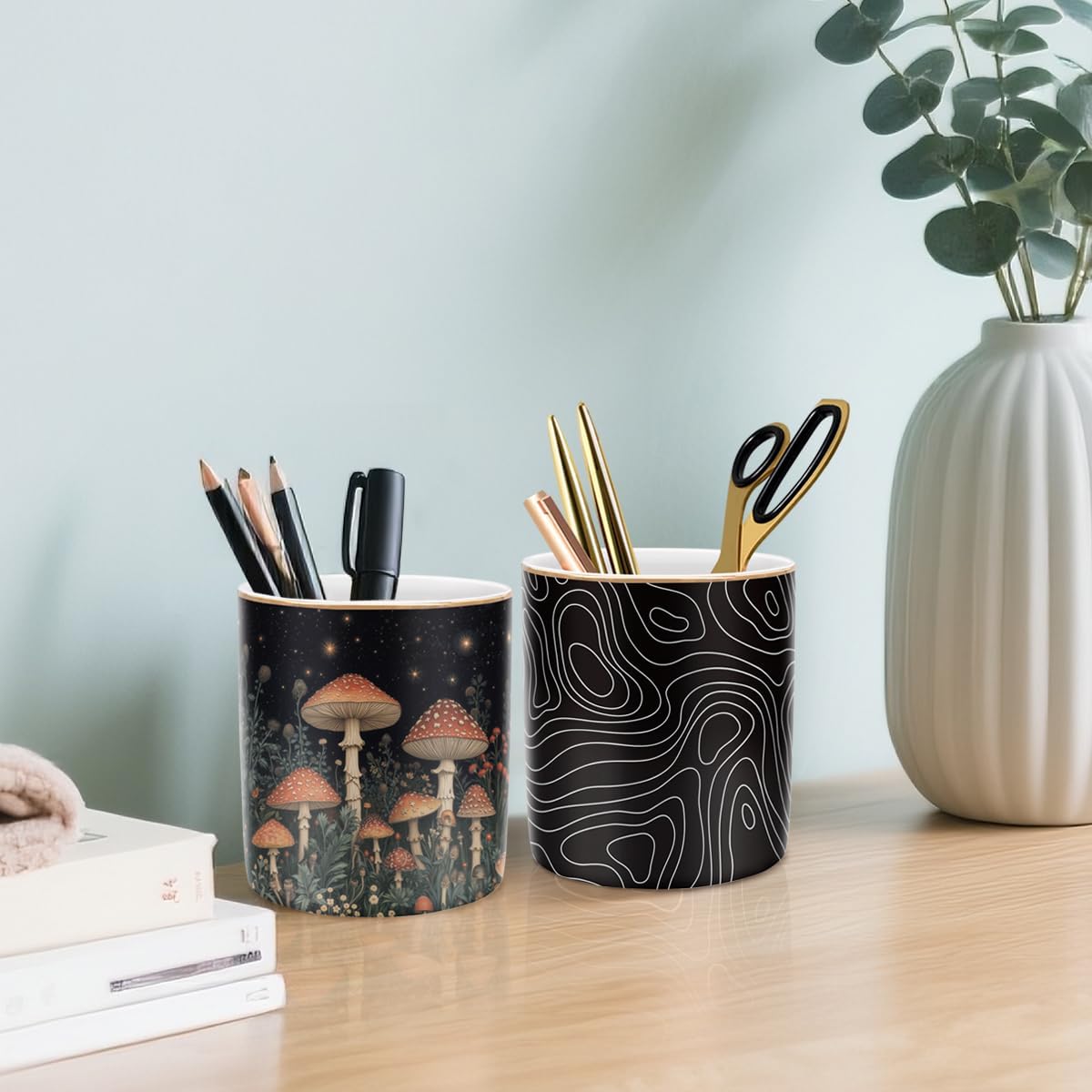 Durable Ceramic Organizer Decor for College / Abstract Pattern