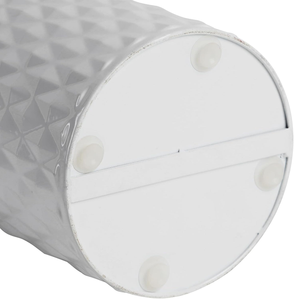 Metal Paper Towel Holder, Weighted Base with Suction Cups | Embossed with Wooden Lid, Easy Tear Roll Dispenser for