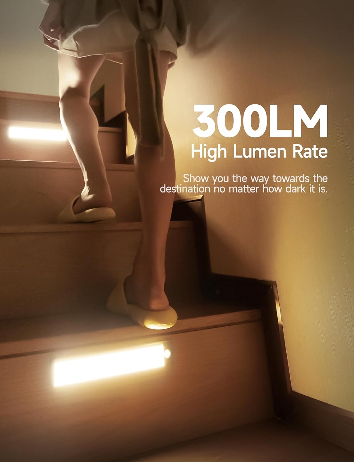 Under Cabinet Lights, Rechargeable Battery Operated Lighting, Wireless Motion Sensor Light Indoor,4 Modes Night Light