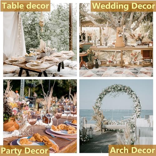 Dried Pampas Grass Decor, 128PCS Pampas Grass with Bunny Tails Dried Flowers, Reed Grass Bouquet for Wedding, Boho