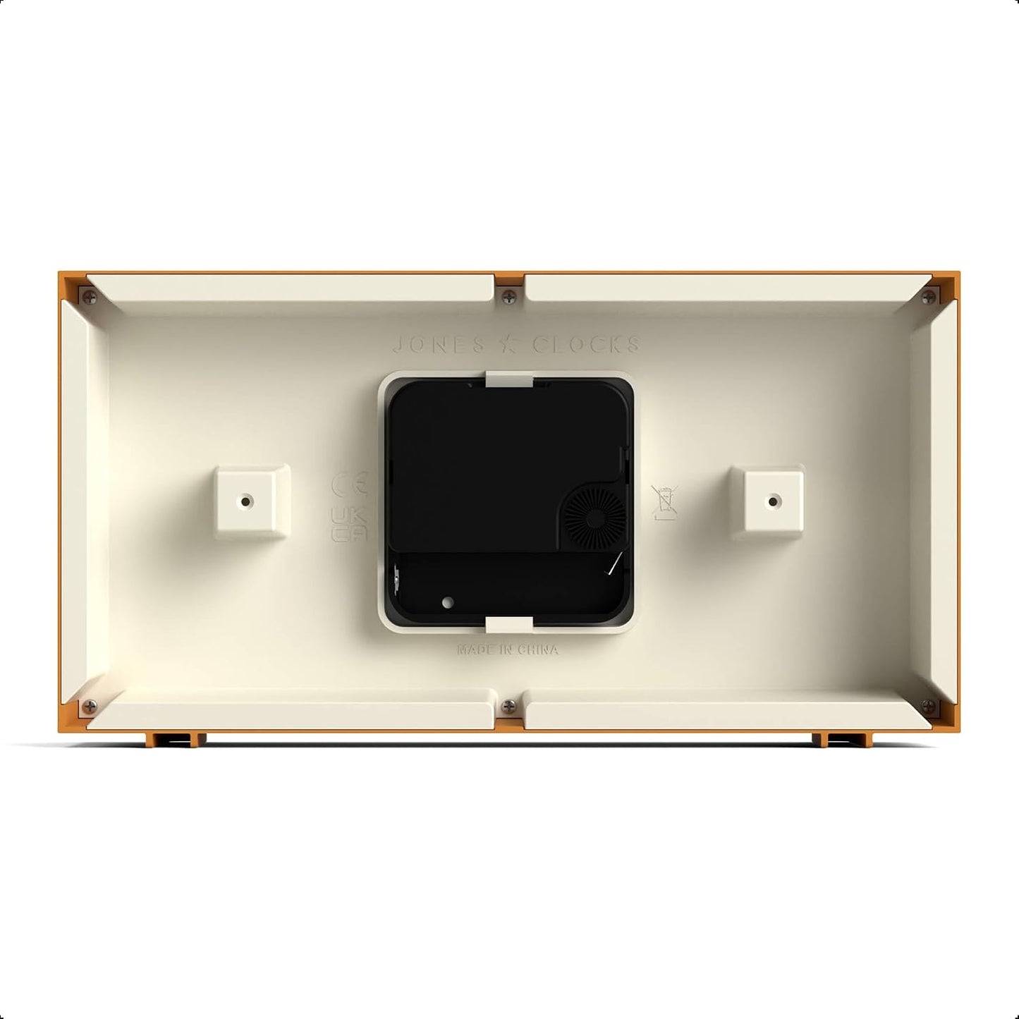 JONES CLOCKS® Odeon Desk Clock | Modern Rectangular Design | Mustard Yellow | Stylish Retro Look for Shelf, Table