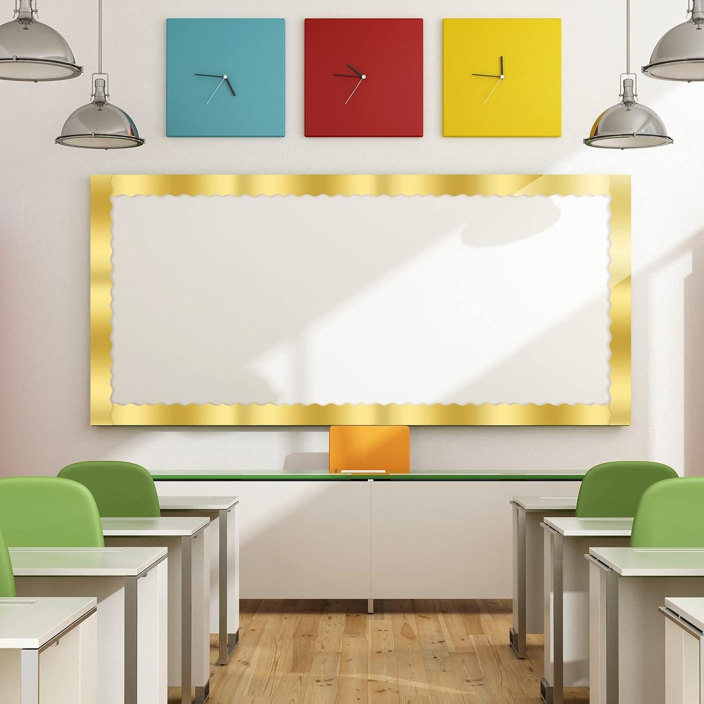 Scalloped Bulletin Board Borders Classroom Shine Decorative Scalloped Bulletin / Gold / 65.6 ft