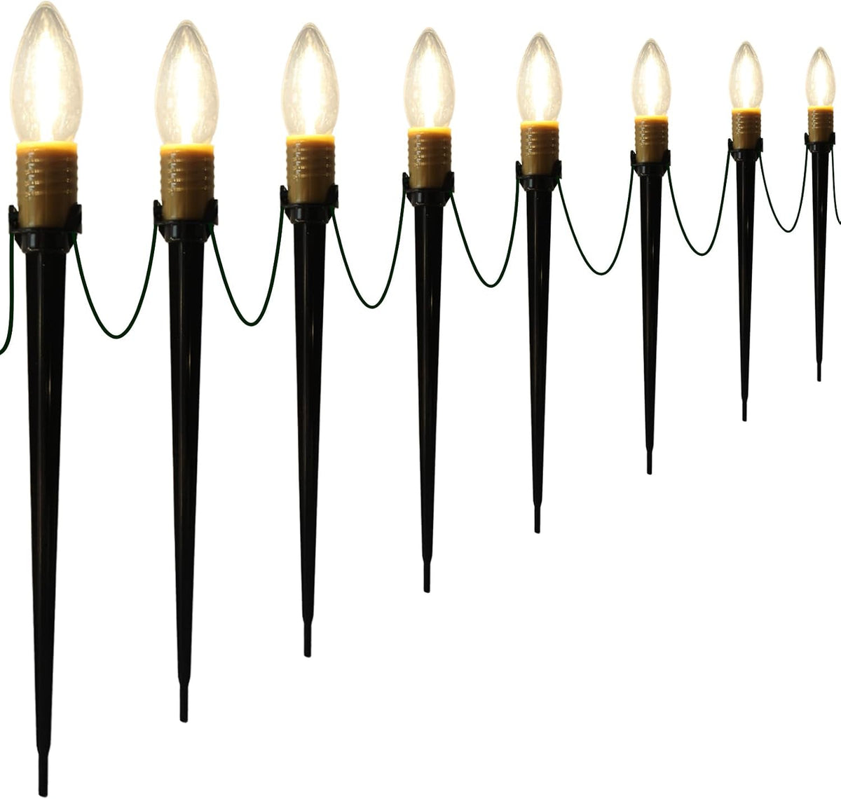 38.5FT Christmas Pathway Lights Outdoor, 25PK LED C26 Yard Stake Lights