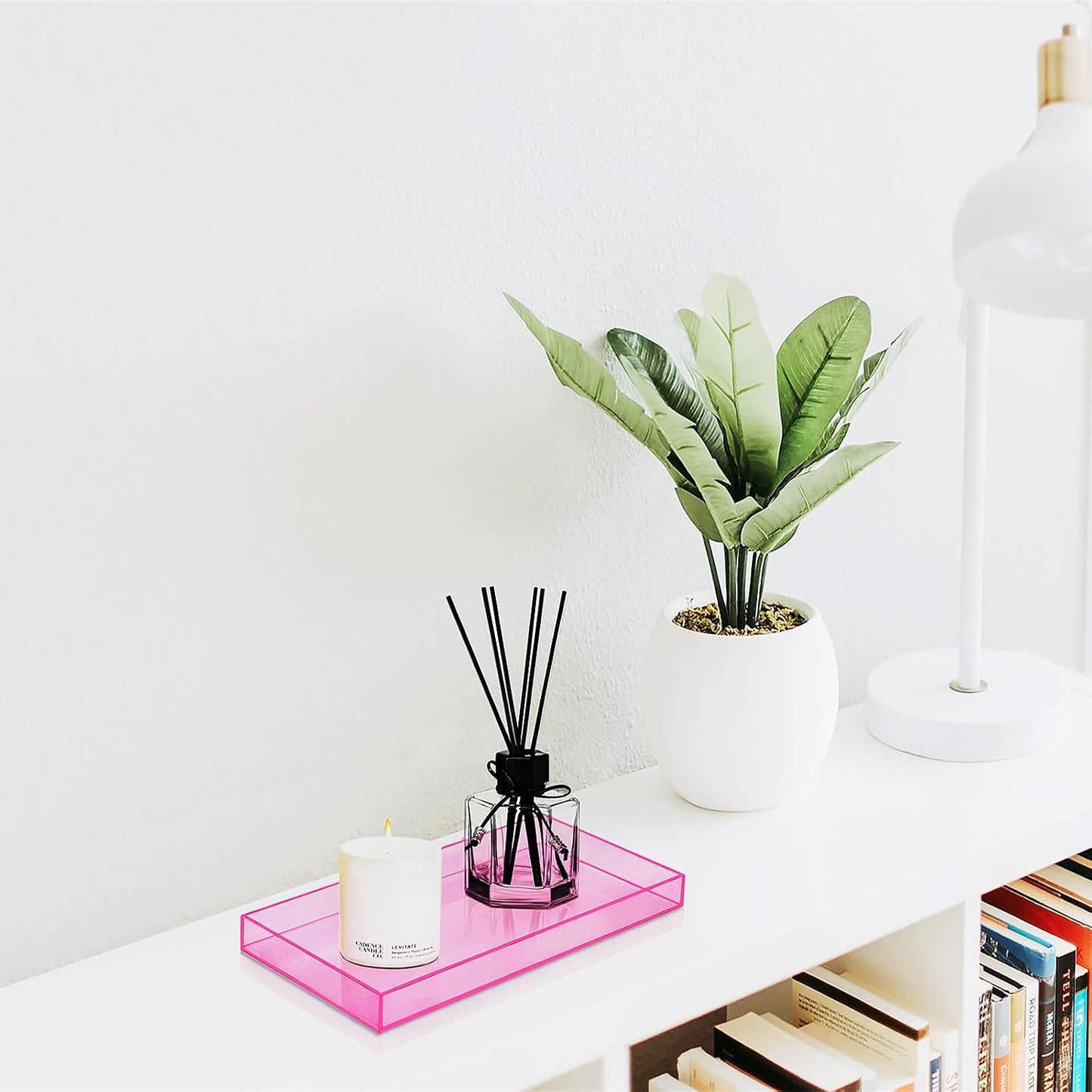 Acrylic Tray Bathroom Tray for Countertop / Pink