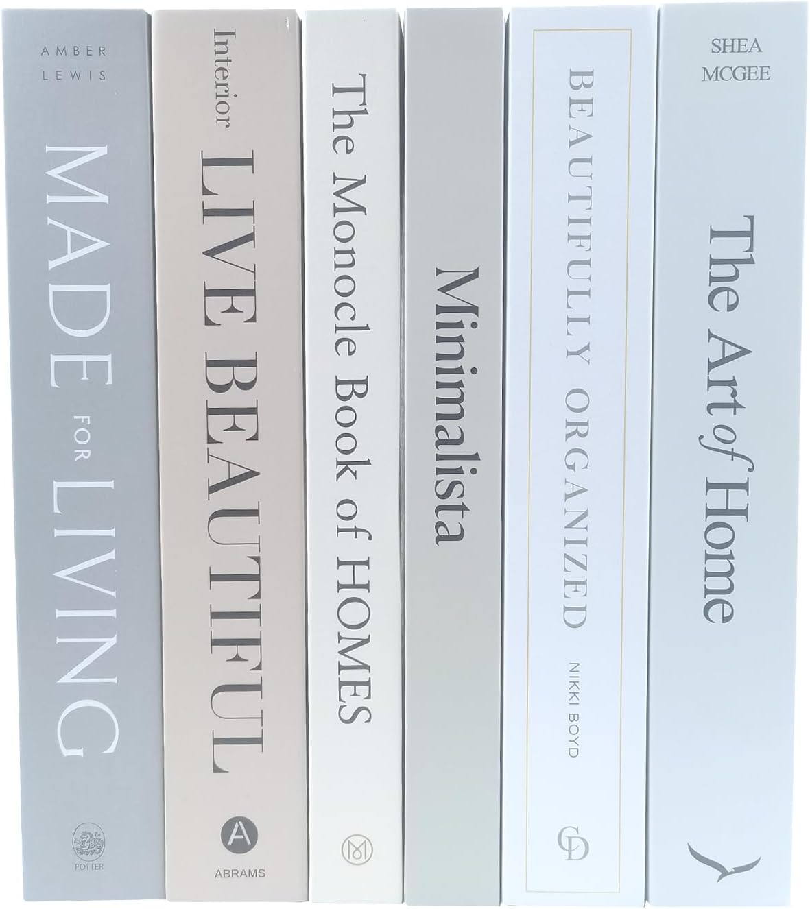 Decorative Books / Grey Home Style / Set of 6