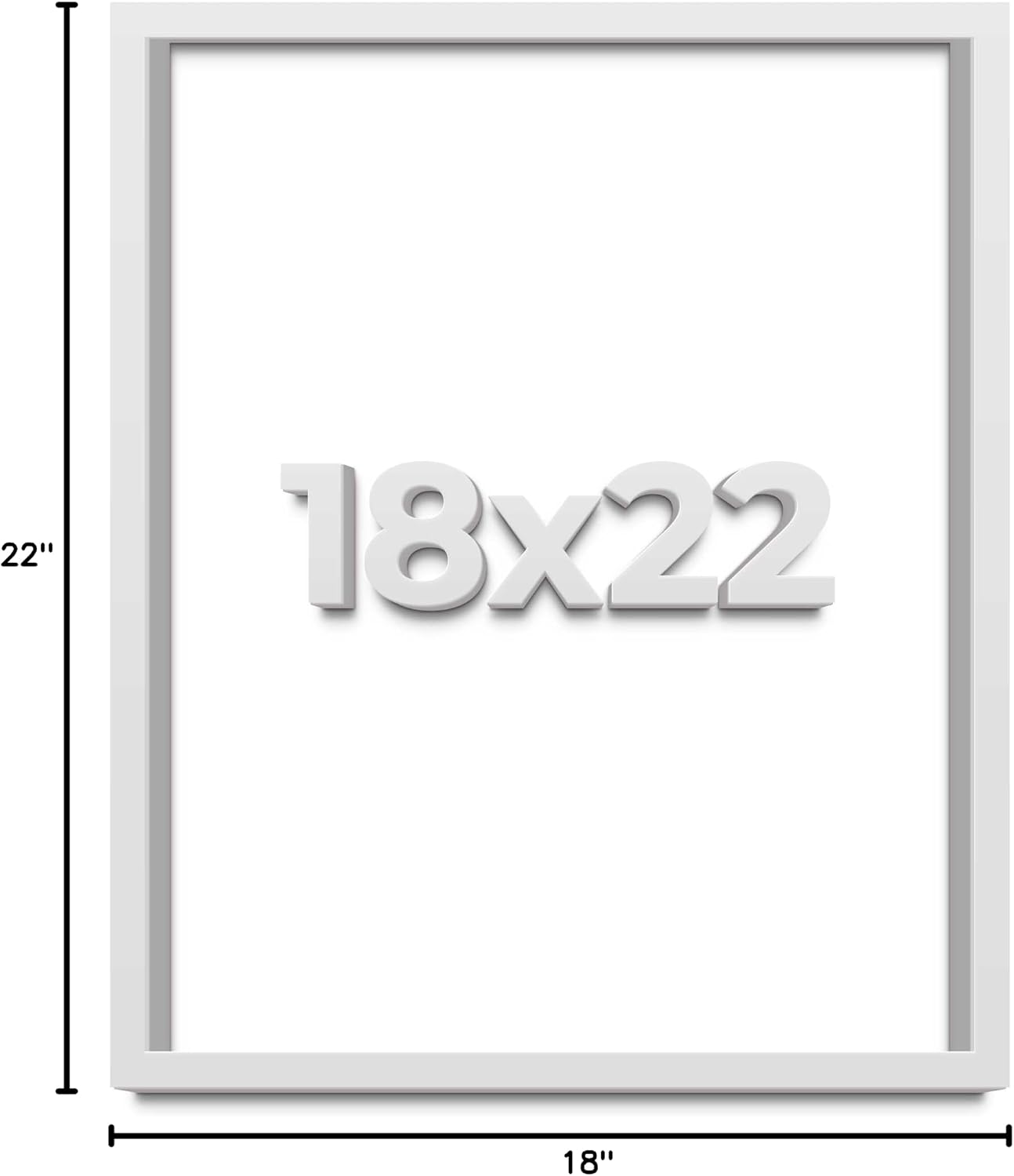18x22 Shadow Box White Solid Pine Wood Display Frame with Acid-Free Backing UV Acrylic & Hanging Hardware with 0.75"