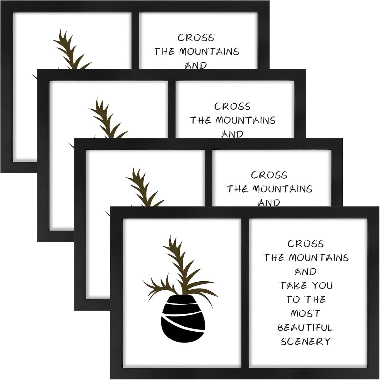 Golden State Art, 8x10 Double Picture Frame, Display Two 8x10 Photos(Black) | Solid Wood- Real Glass for Wall Mounting