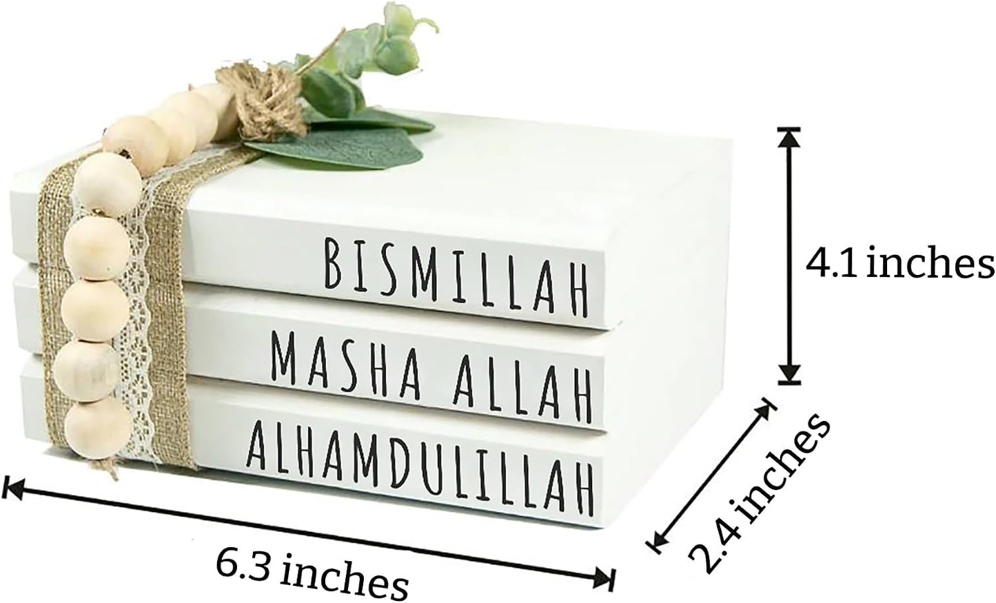 Large Islamic Wooden Book Stack
