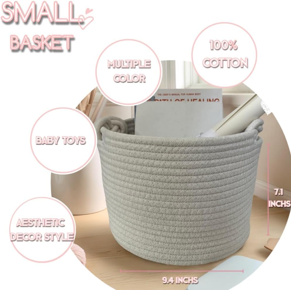 Storage Basket / Small Rope Basket / White