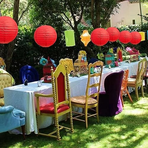 BEISHIDA 10 Inch Red Paper Lanterns 6 Packs Hanging Round Chinese Lantern