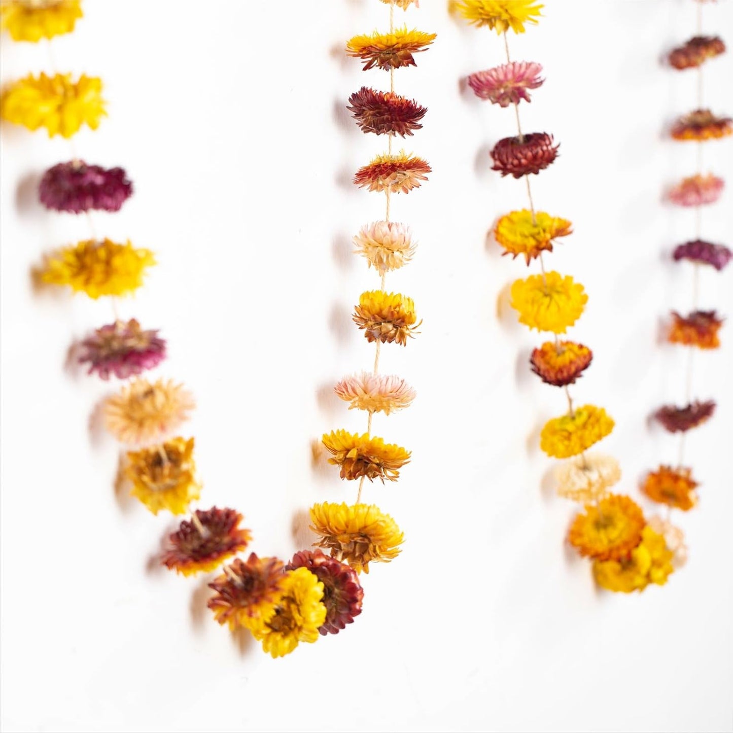 Dried Flowers Garland Real Daisy Sunflower Garlands Dry Flower Chain / 6.6 Inch