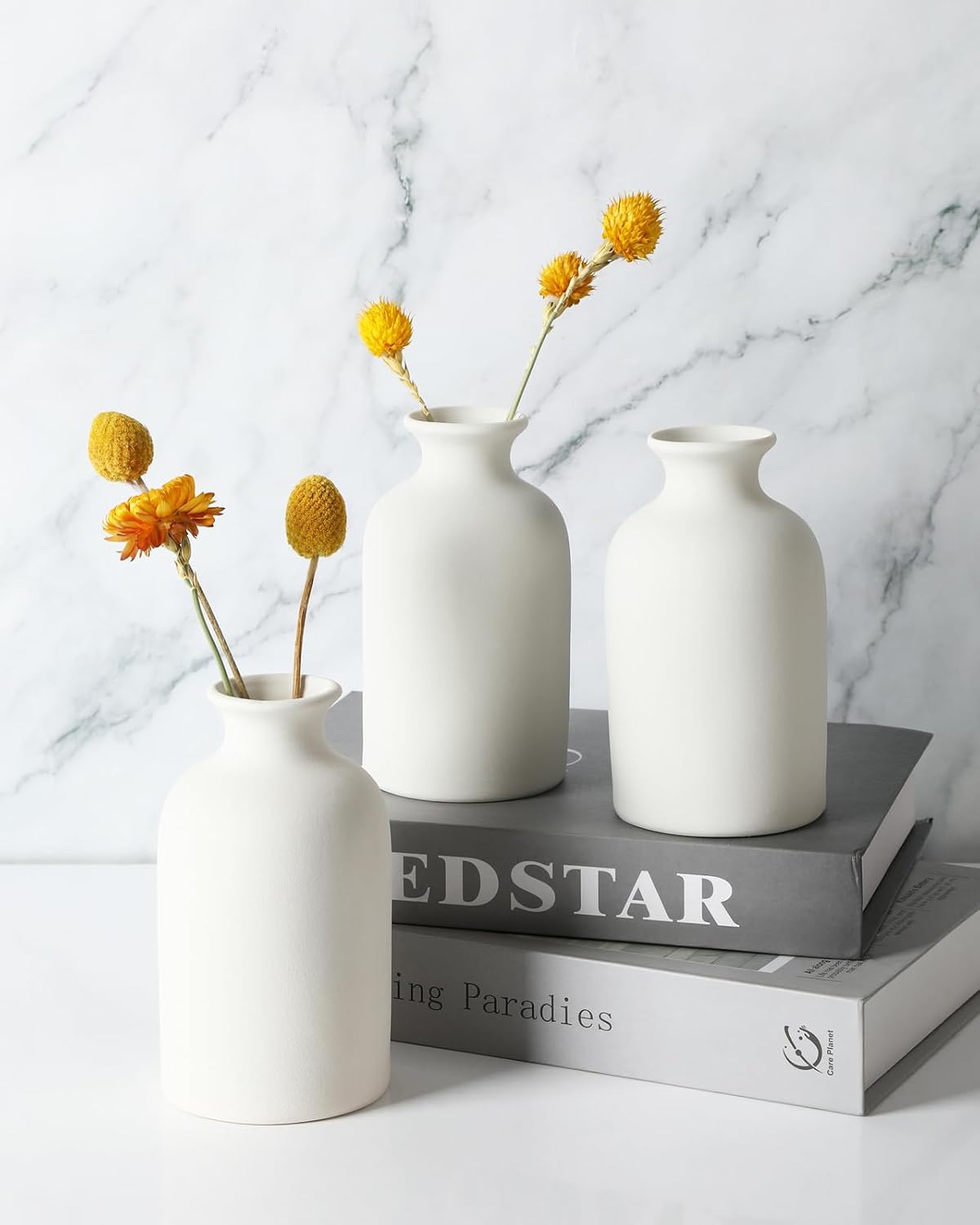 White Vase Ceramic Vases / Medium / White-a / 5.6 Inch / Set of 6