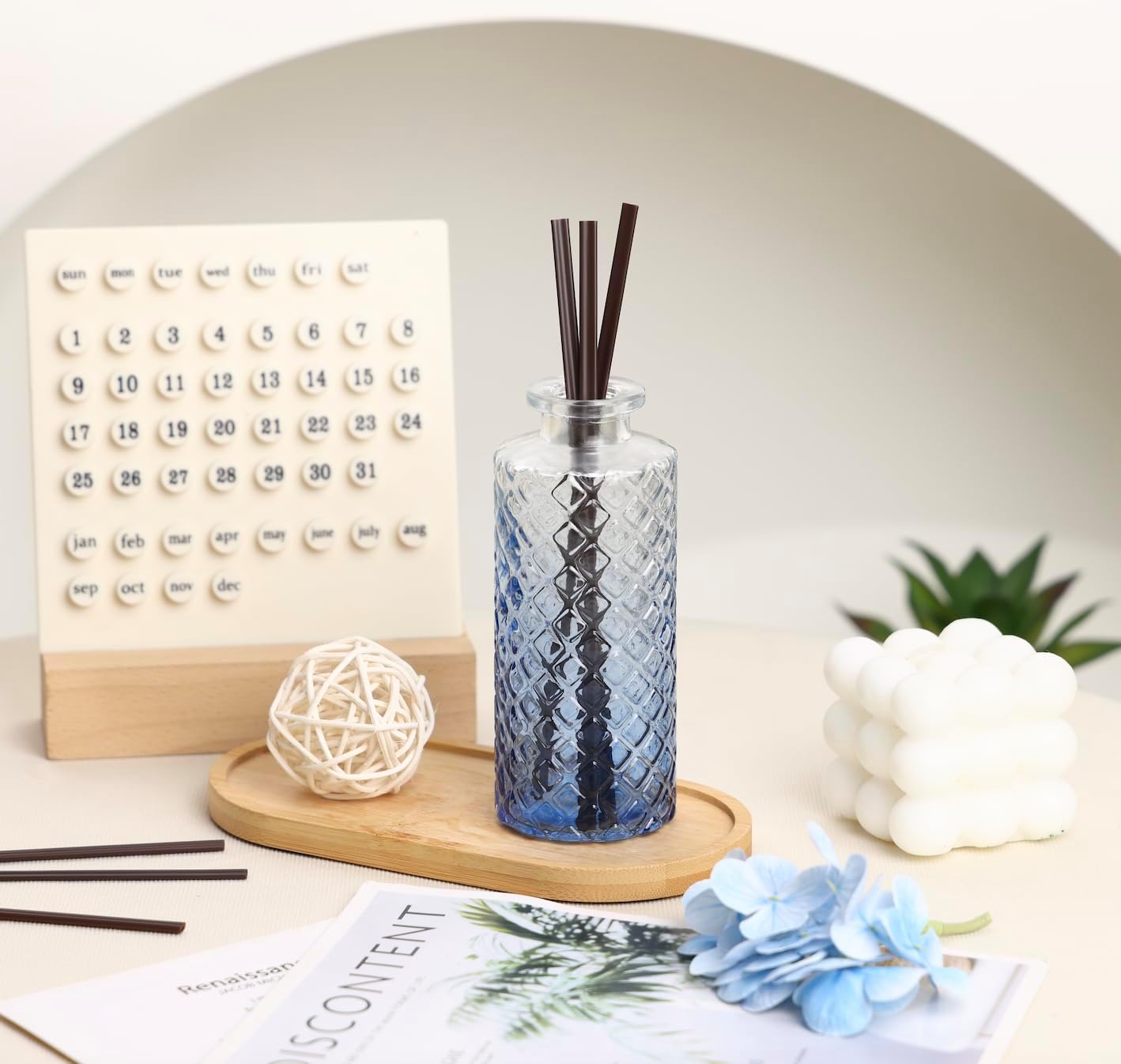 Glass Bud Vase Set / Blue / Set of 5