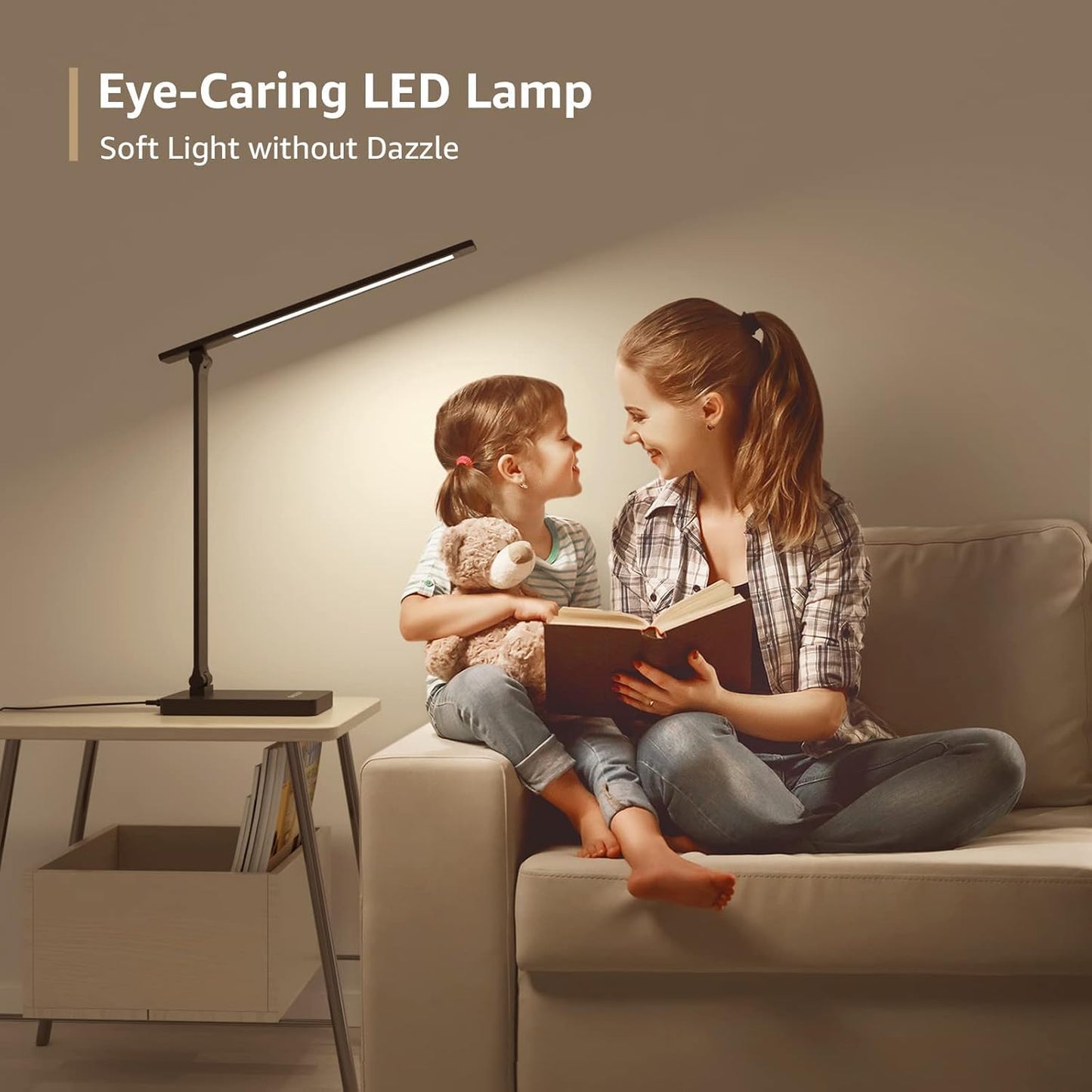 Lepro LED Desk Lamp for Home Office, 9.5W 750LM Touch Desk Light, Black | 5 Color Modes 5 Brightness Level, Eye Caring