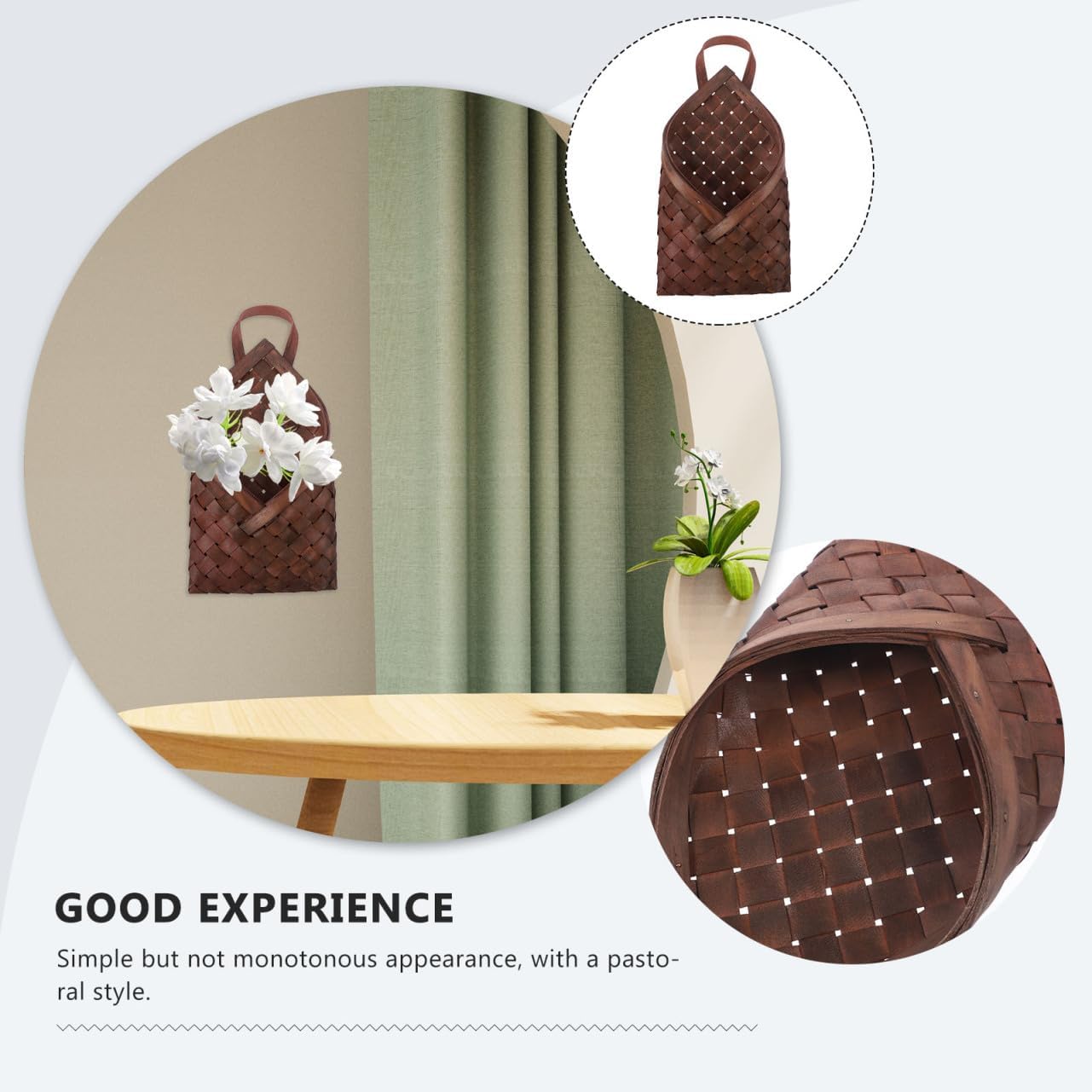 Woven Hanging Basket Wall Hanging Woven Basket for Flower Arrangement Hanging Flower