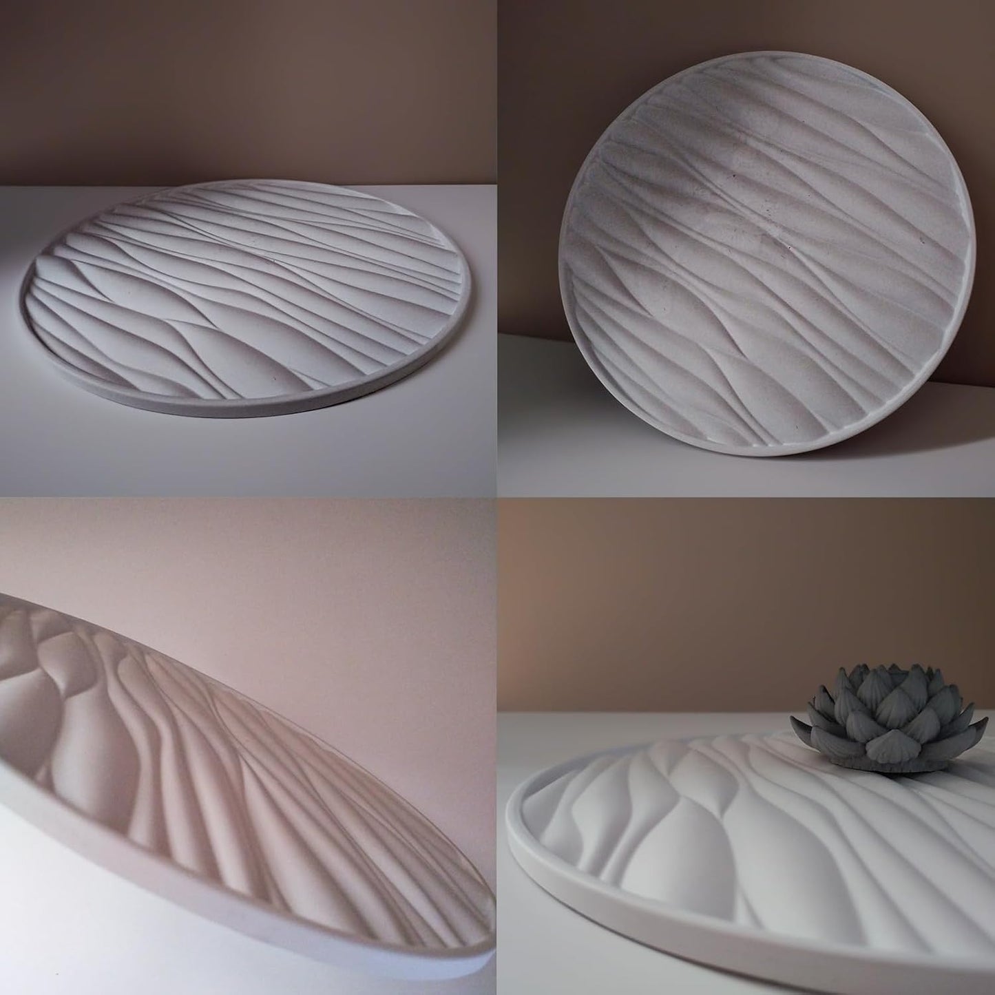Big Round Resin Tray Molds / Big Round Wave Tray / 11.8 Inch