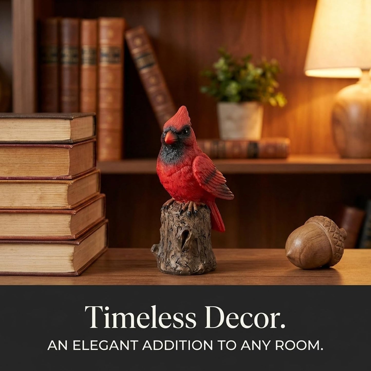 Little Cardinal Perched on a Branch Figurine