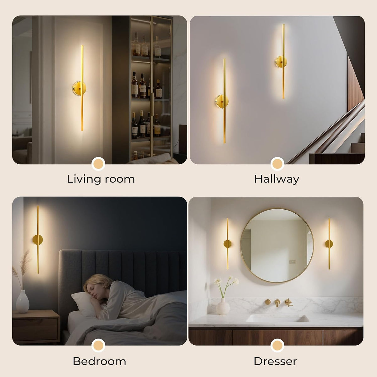 Rechargeable Wall Light Detachable Wireless Dimmable 1 Pack 360°Rotate | Battery Operated Wall Sconce 3000-6500K with