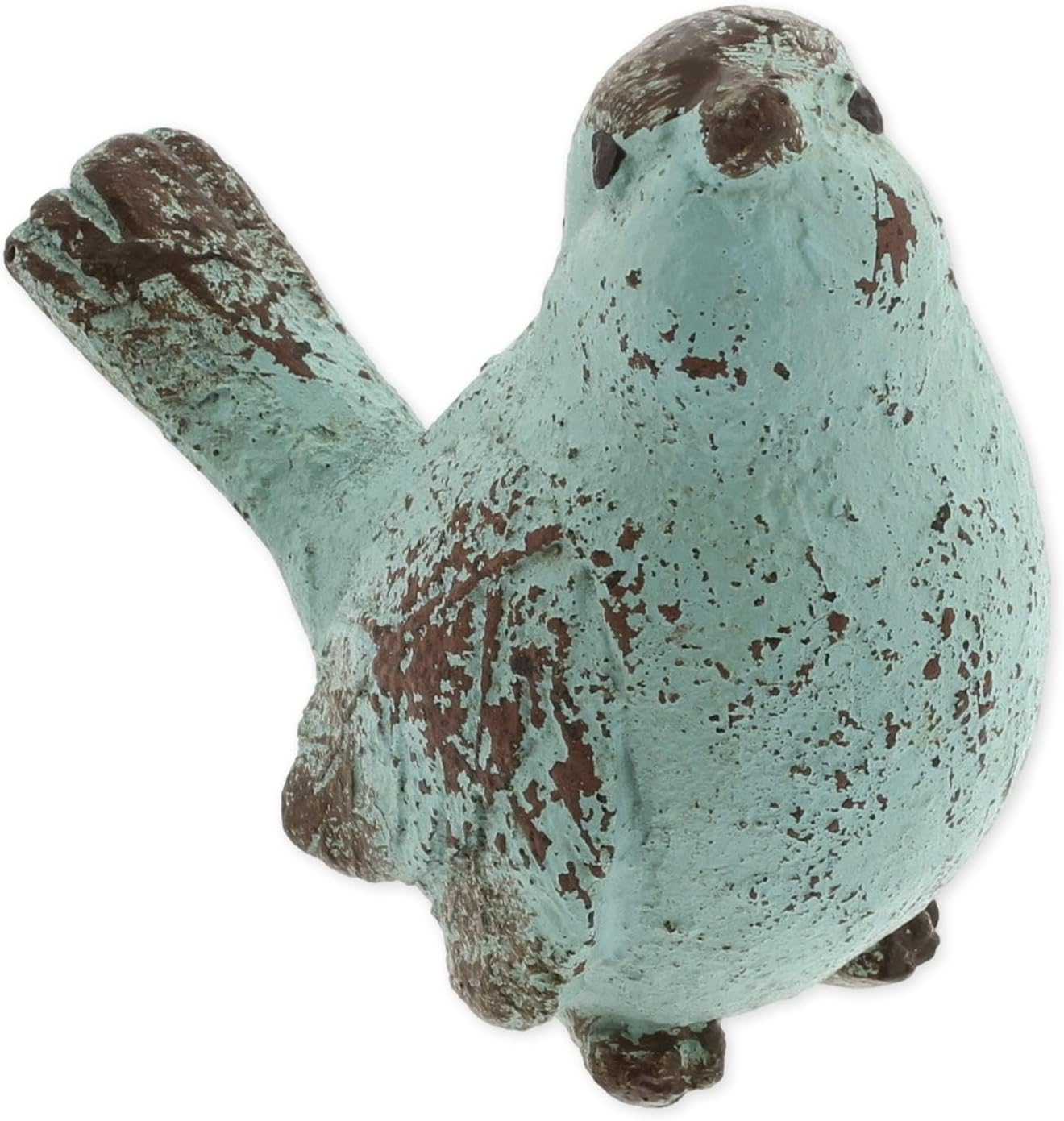 Faux Rusted Bird Figurine- Small Bird / Blue