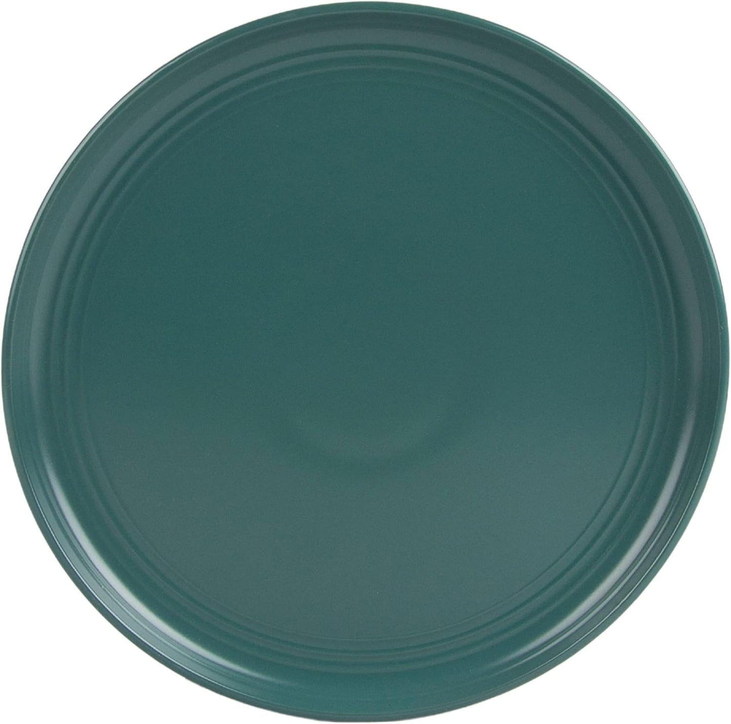 Double Line 10.5" Dinner Plate, Set of 6, Emerald Green