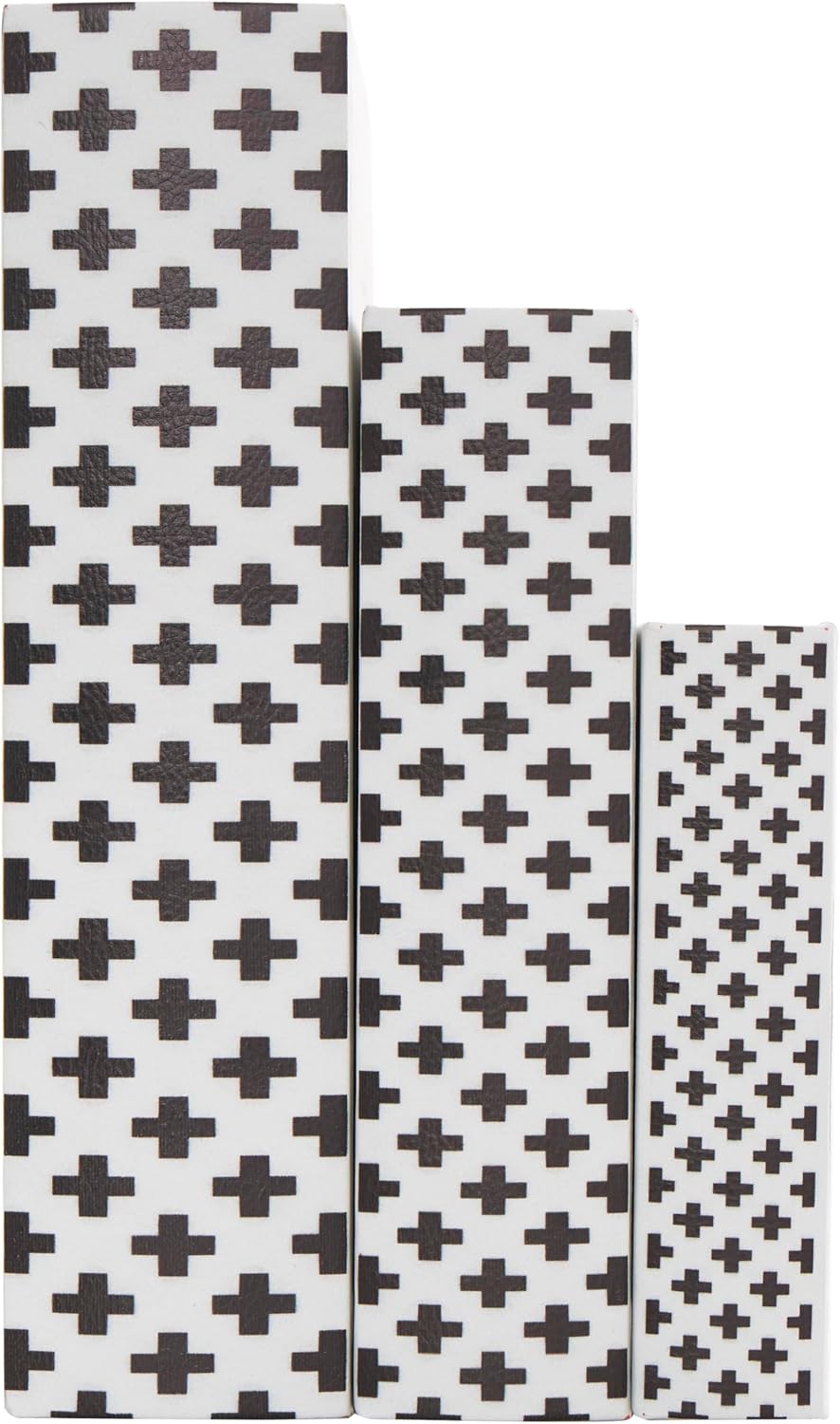 Love Faux Storage Book Book Shaped Boxes / White / 10.65", 8", 6"H