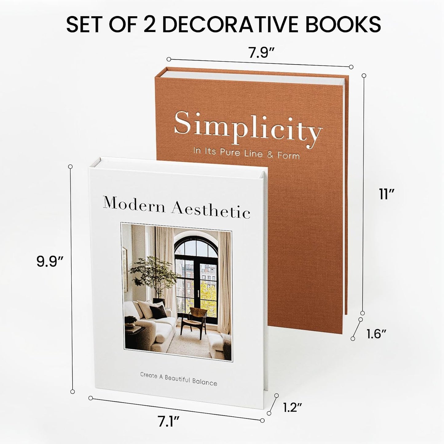 Faux Book Photo / Modern Brown / Set of 2
