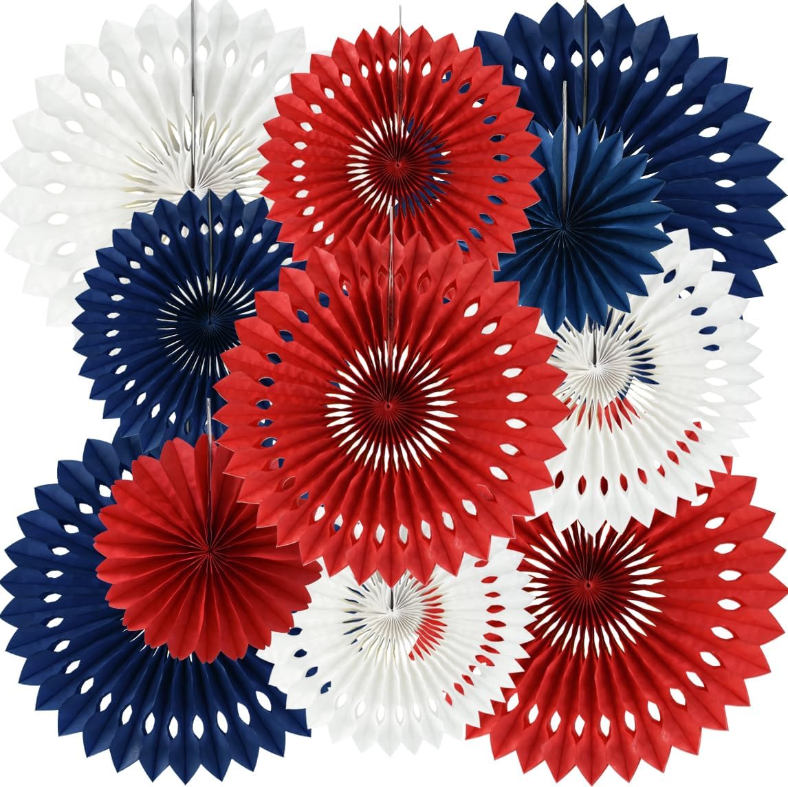 BEISHIDA Honeycomb Round Paper Fans Red White Blue Hanging Party Decoration