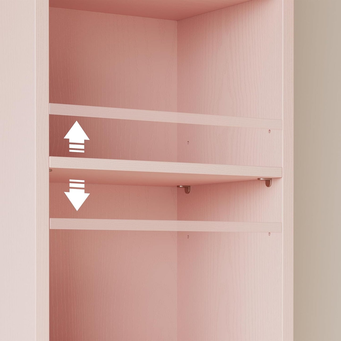 Floor Standing Display Storage Shelves in Tall / Pink / 71 Inch