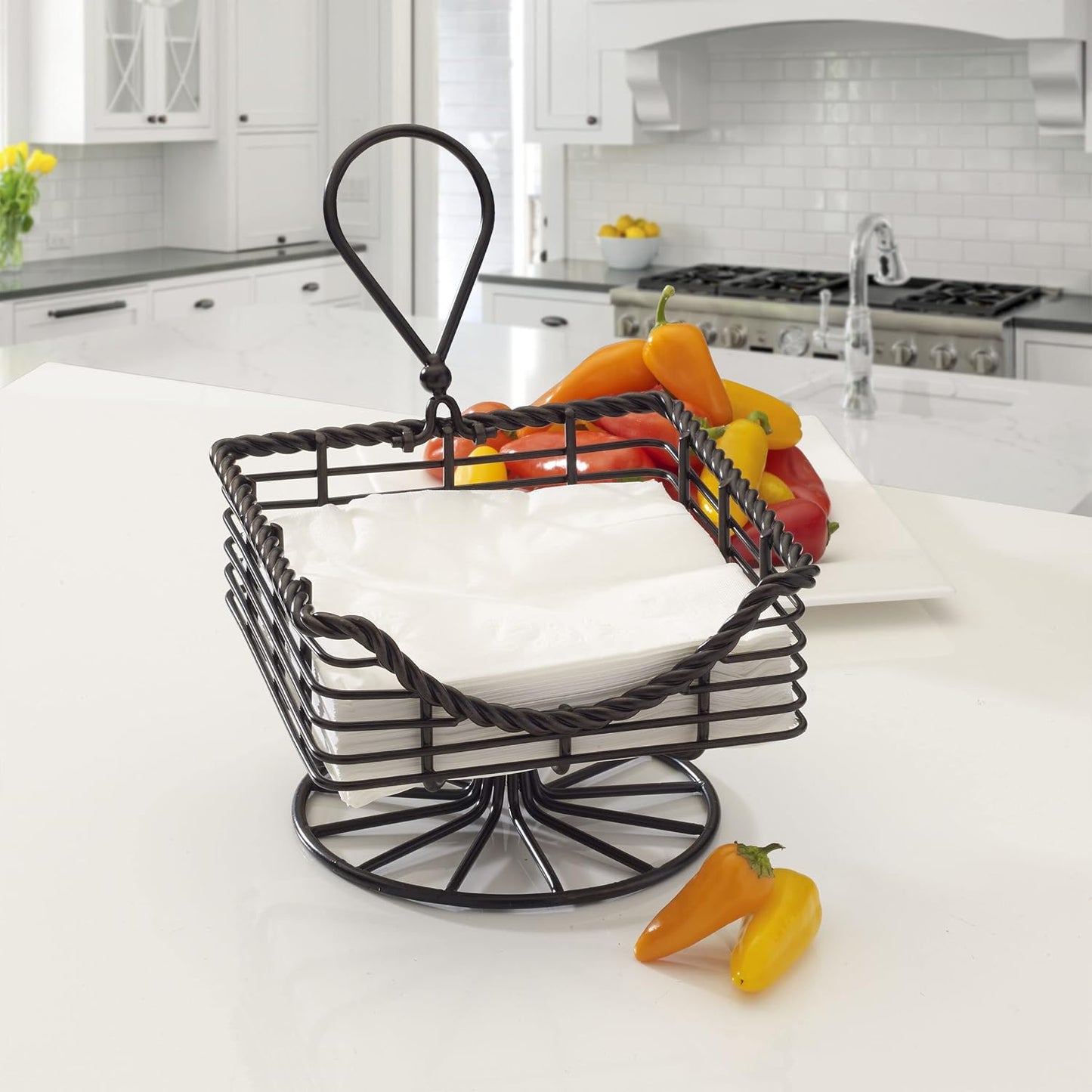 5153173 Rope Metal Napkin Basket / Black