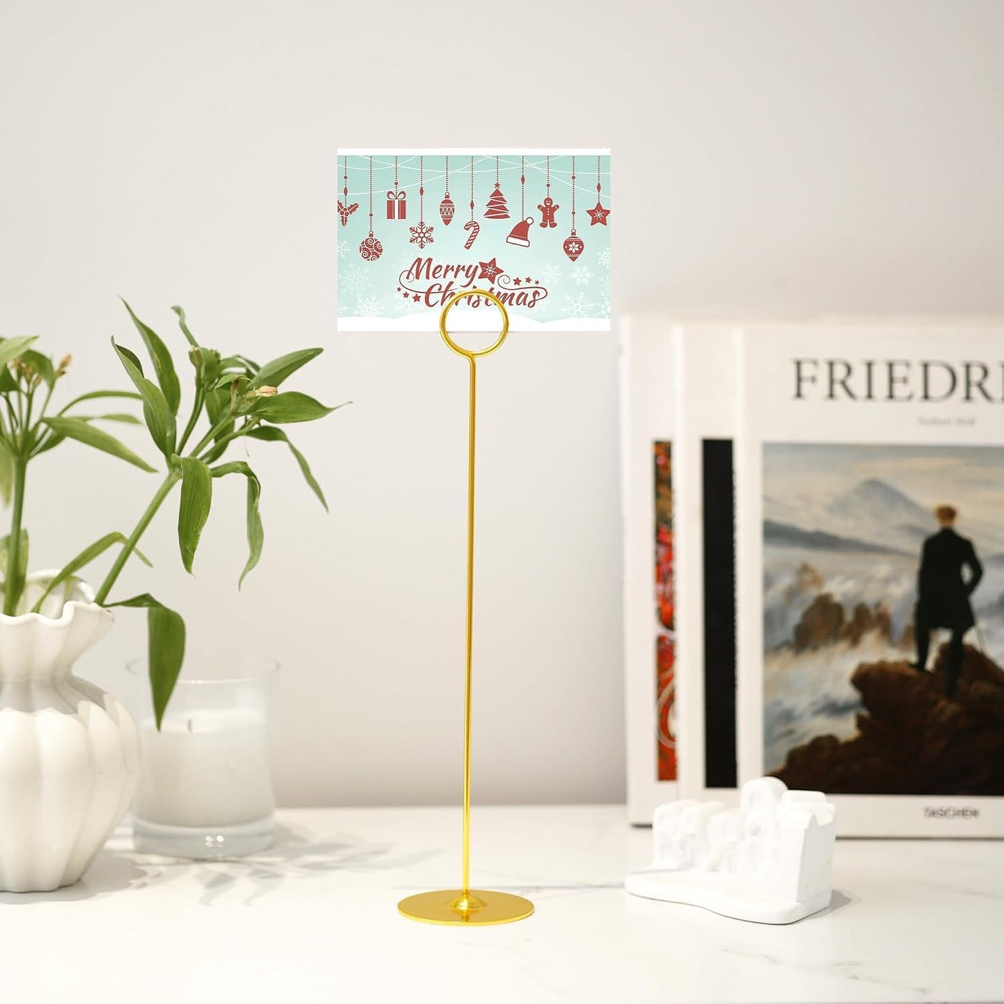 ERYTLLY 16PK Place Card Holders 12 Inch Table Number Holders Table Card Holders Steel Card Holders for