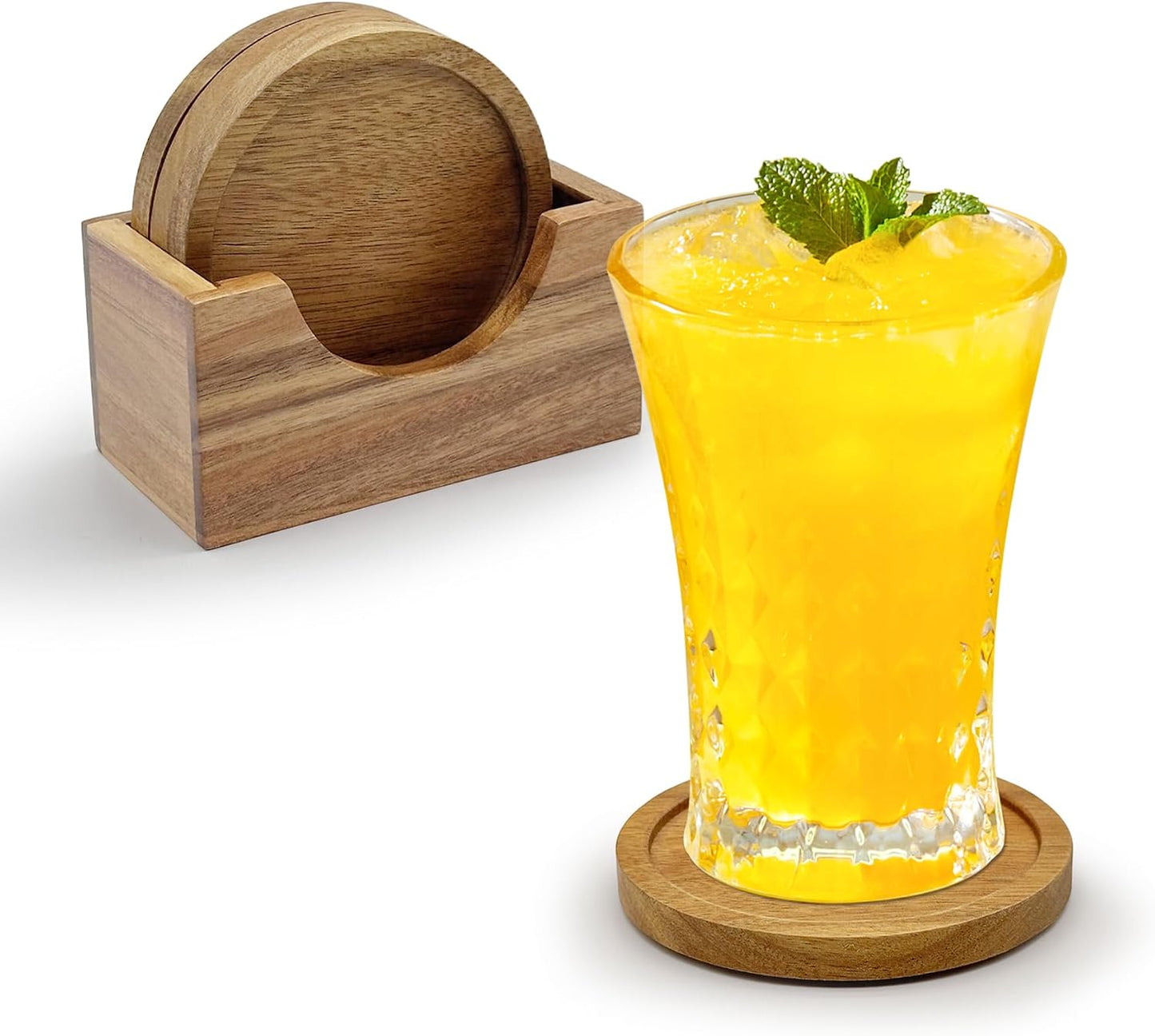 Holder / Acacia Wood Coaster / Set of 4
