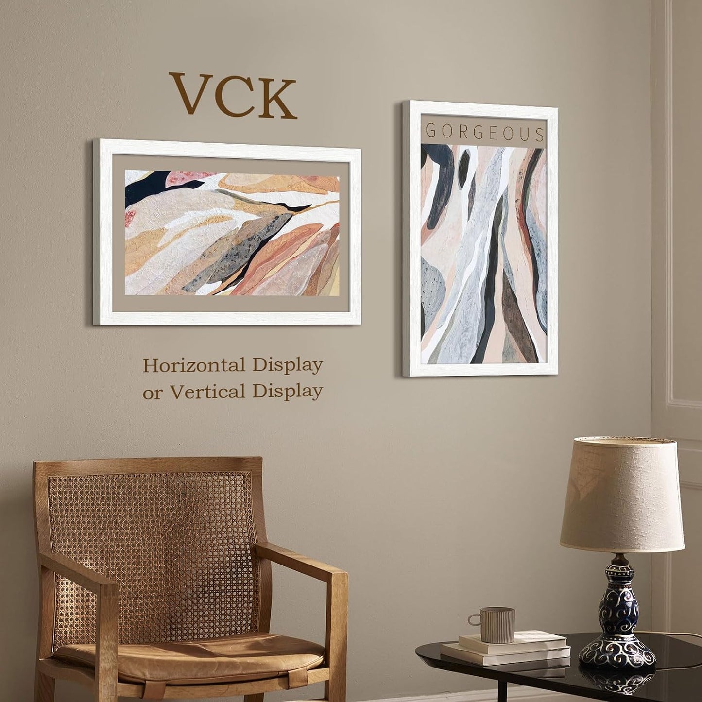 VCK 14x24 Frames 3 Pack, White Poster Frame MDF Wood with Polished Plexiglass, Wall Mounting Horizontal & Vertical