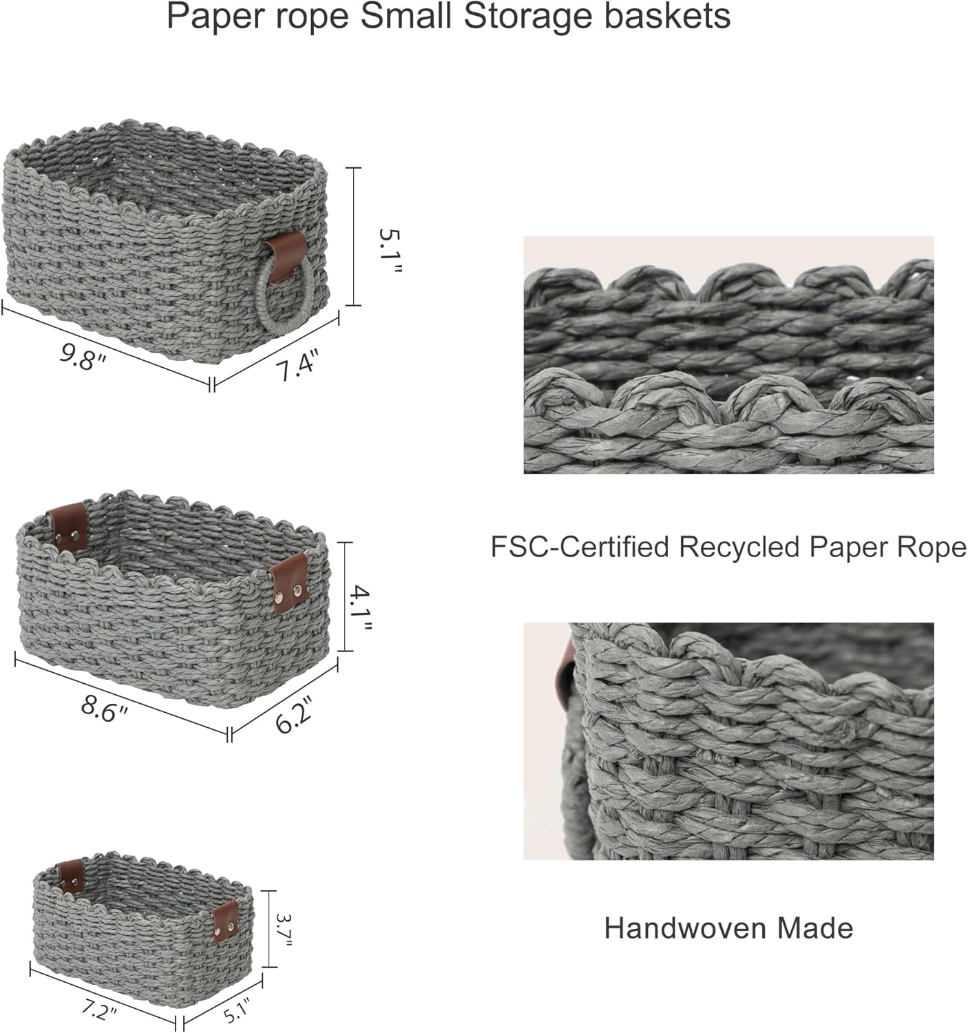 woven Storage basket / Dark Grey