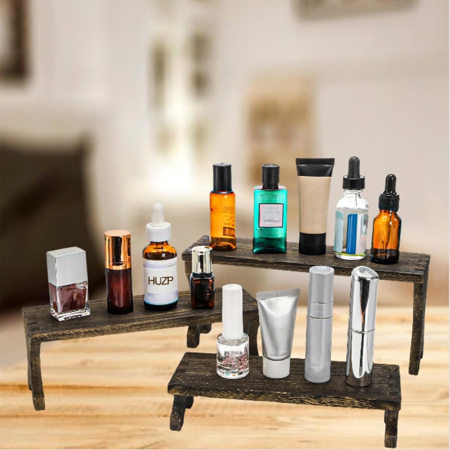 Wood Risers Display Stands / Set of 6