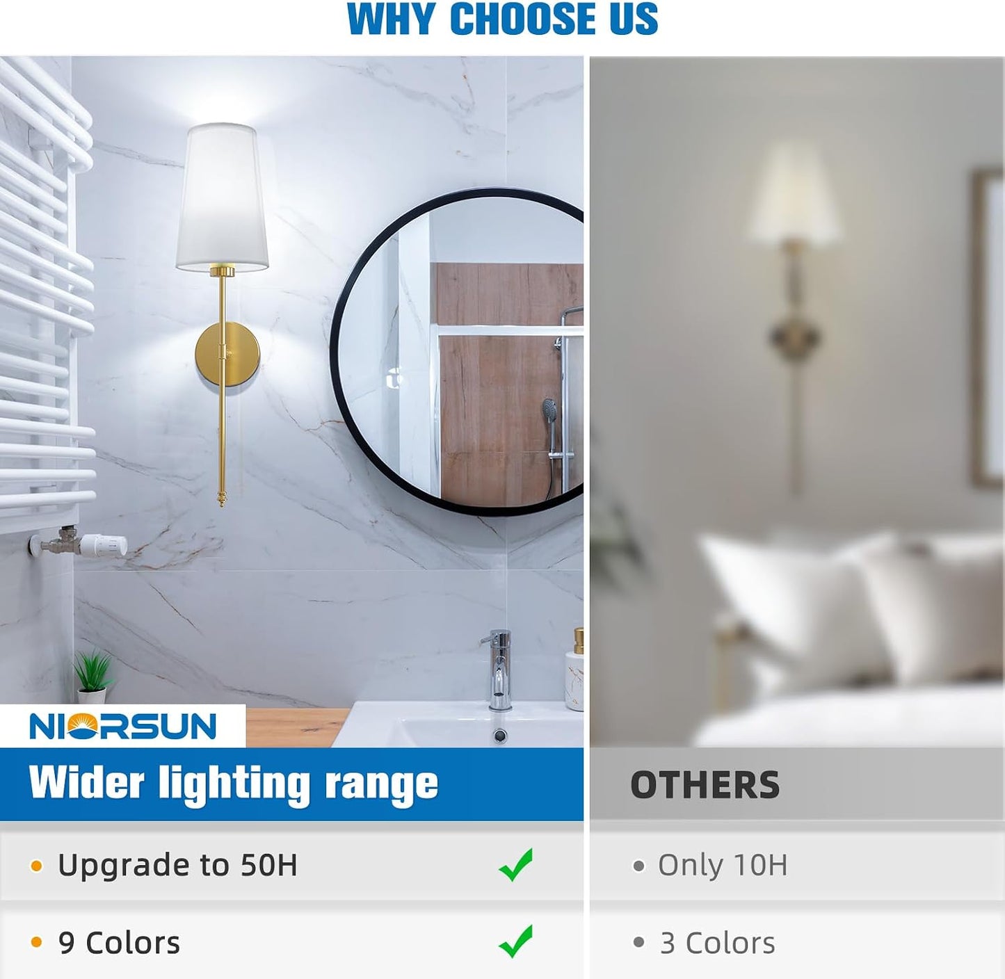 Gold Battery Operated Wall Sconce Set of 2,Rechargeable Wall Lights with 10400mAh Dimmable Detachable Bulbs and