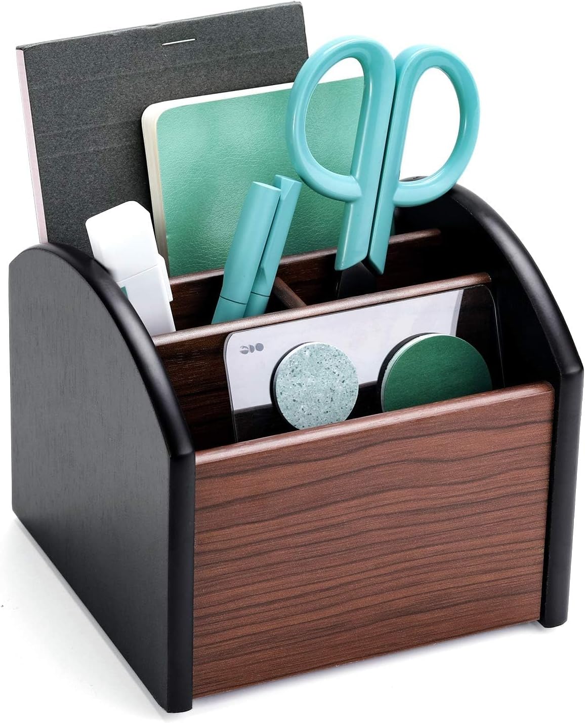 Wooden Desk Organizer / Remote Control Holder Caddy