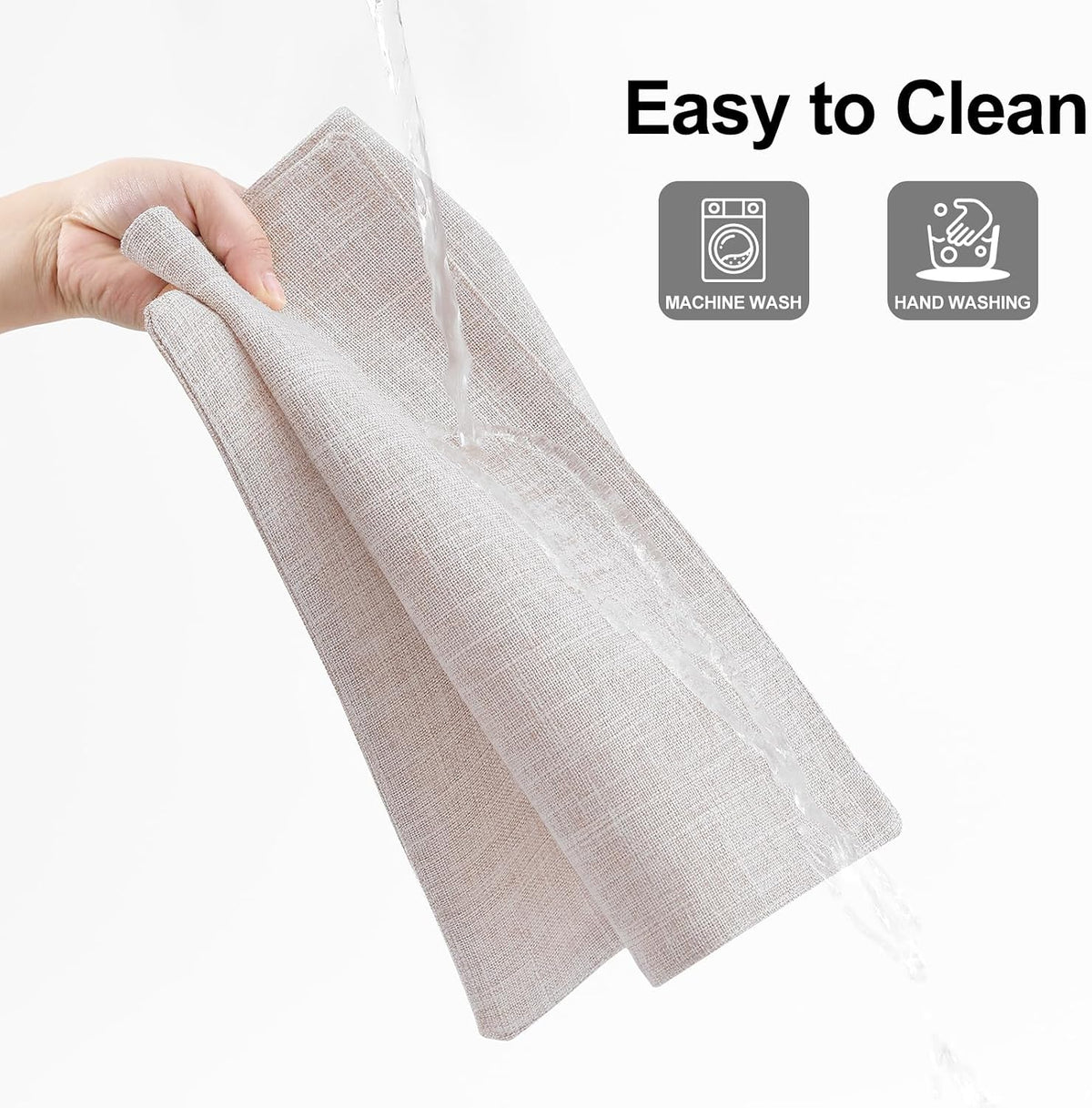 Homaxy Cloths Placemats for Dining Table Set of 6, 13" x 19", Beige | Heat Resistant, Washable, Cotton Linen Blend