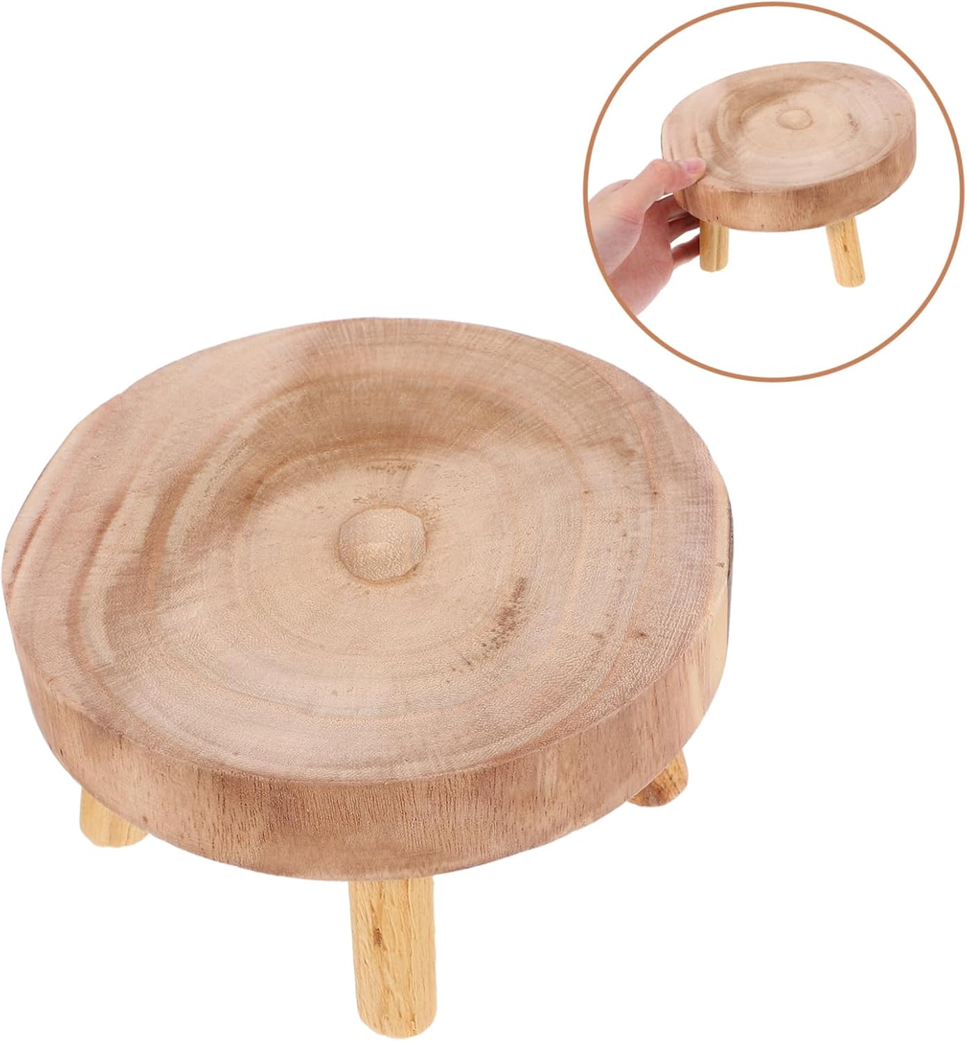Mini Wooden Stool Display Stand Plant Stand Wood Flower Pot Holder Garden Plant Pot Riser Stand