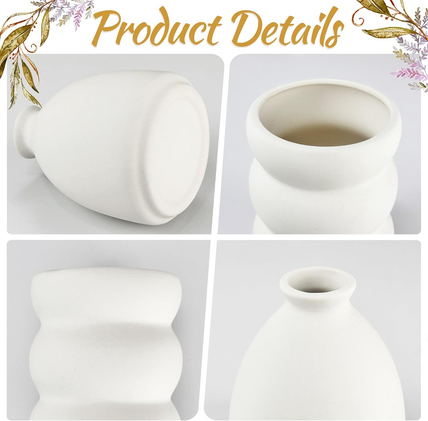 Small Ceramic Flower Vases Bulk Bud Vases / White-10 / Set of 10