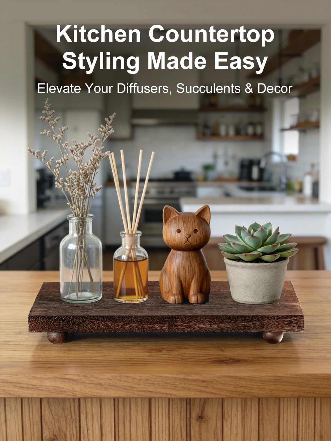 Wood Pedestal Stand / 12 x 7