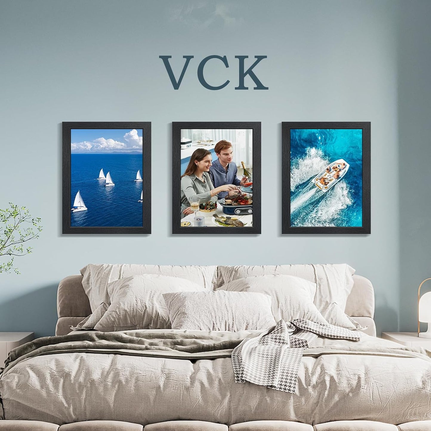 VCK 11x14 Picture Frame Black 4 Pack, Wide Thick Wood Border, for Photos | Exclusive Woodgrain, Wall Hanging, HD
