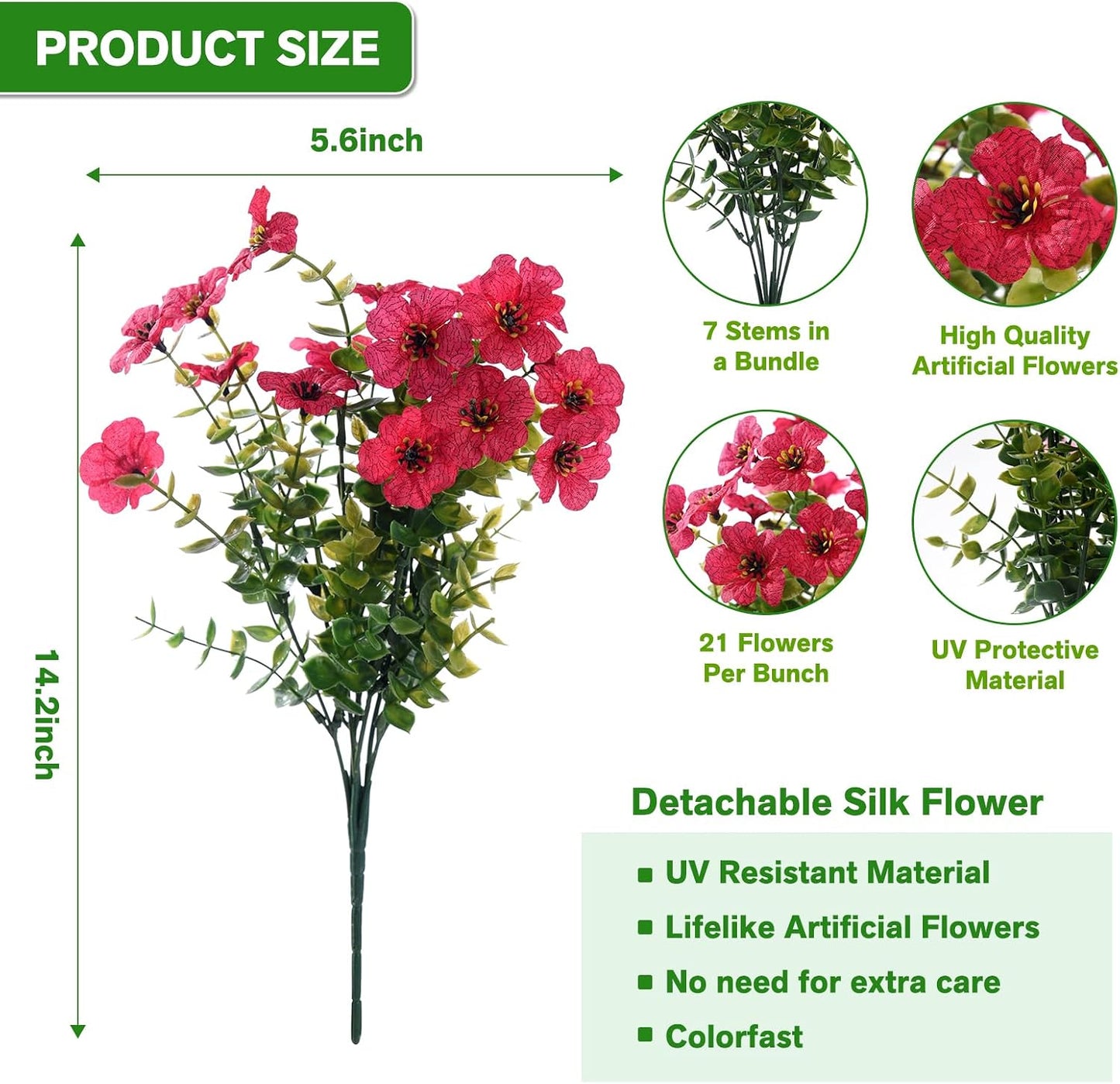 13Bundles Silk Realistic UV Resistant Faux Flowers / Rose / Artificial Flowers / Set of 13