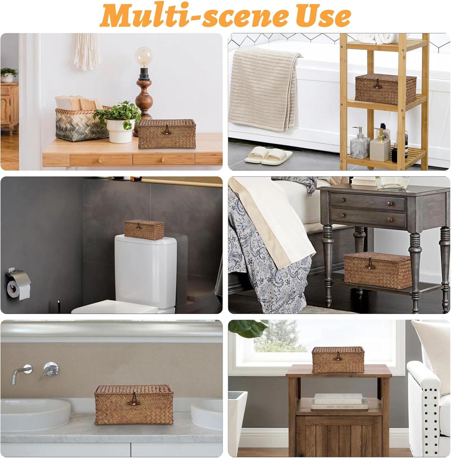 Wicker Basket / Wicker Storage Basket / Coffee / Small